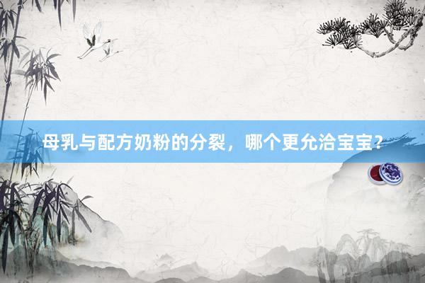 母乳与配方奶粉的分裂，哪个更允洽宝宝？